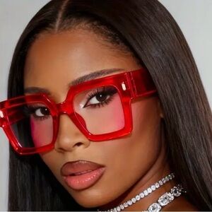 Stylish Red Oversized Sunglasses